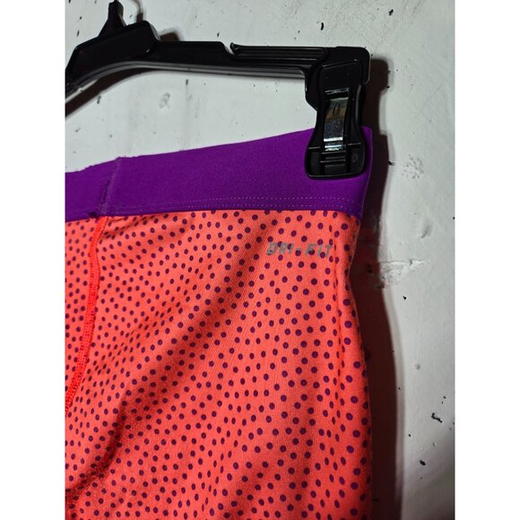 Nike Pro Girls Orange and Purple Polka Dot Leggings Size Large Active Athletic - Picture 9 of 12